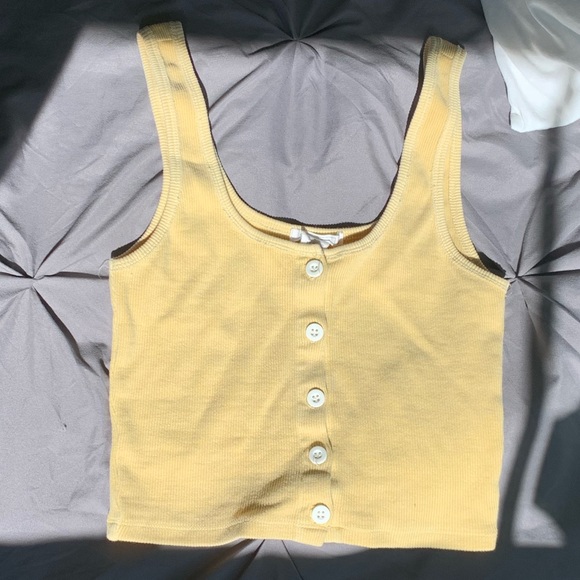 Yellow Button Tank Top - Picture 2 of 3